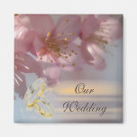 Mariage rose floral aimants pour réfrigérateur