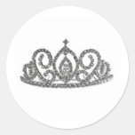 Mariage royal/diadèmes autocollant rond