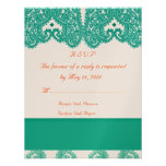 Mariage RSVP Teal et corail Invitations Personnalisées