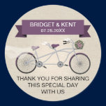 Mariage tandem de bicyclette de prune de toile de  autocollants