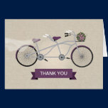 Mariage tandem de bicyclette de prune de toile de  cartes