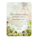 Mariage tourbillonnant floral de fleur de photo cartons d'invitation