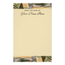 Mariage vintage, couleurs de tons de la terre, art papier à lettre personnalisé