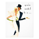 Mariage vintage, partie de fiançailles élégante de faire-part personnalisé