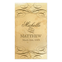 Mariage vintage souillé par thé 1 - étiquettes de  cartes de visite professionnelles