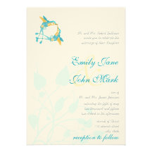 Mariages vintages de perruche de baiser de colibri faire-part personnalisé