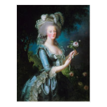 Marie-Antoinette avec le rose par Elisabeth Lebrun Cartes Postales