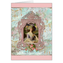 Marie Antoinette dans le cadre rose Cartes De Vœux
