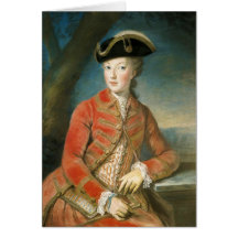 Marie Antoinette dans le vêtement de chasse par Kr Carte De Vœux