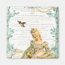 Marie Antoinette et moineau Magnets Pour Réfrigérateur