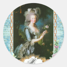 Marie Antoinette et roses roses Autocollants
