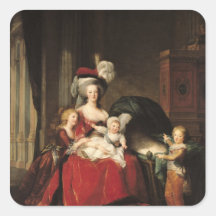 Marie-Antoinette et ses enfants, 1787 Stickers Carrés