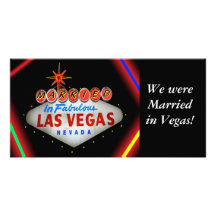 Marié dans le carte photo de Las Vegas Photocartes