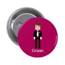 Marié de pixel - rouge foncé - coutume badges