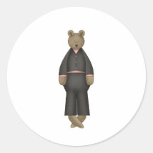 Marié d'ours de nounours autocollant rond