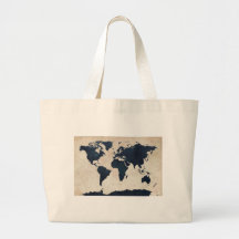 Marine affligée de carte du monde sac en toile