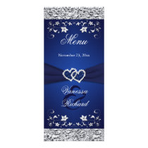 Marine, carte jointive florale de menu de coeurs d cartes publicitaires