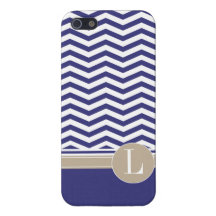 Marine chic du monogramme | de Chevron iPhone 5 Case