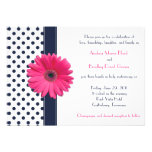 Marine et faire-part de mariage blanc de point de 