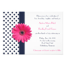 Marine et faire-part de mariage blanc de point de 