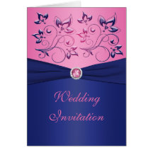 Marine et faire-part de mariage floral de style de
