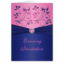 Marine et invitation florale de soirée de style de