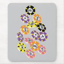 Marques de casino jouant des puces tapis de souris