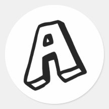 Marquez avec des lettres "A " Autocollant Rond