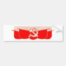 Marteau, faucille, et drapeaux rouges autocollants pour voiture