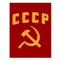 marteau vintage et faucille de l'URSS de Russe de  cartes postales