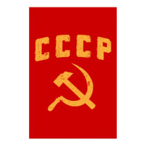 marteau vintage et faucille de l'URSS de Russe de  posters