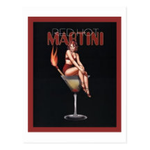 Martini d'un rouge ardent carte postale