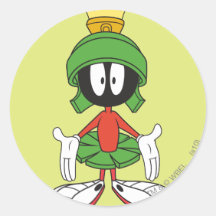 Marvin le Martien confus Autocollant Rond