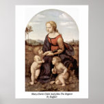 Mary, enfant du Christ et Jean-Baptist par Raffael Affiche