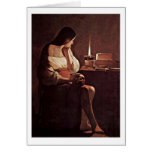 Mary Magdalene contrite par Georges de La Tour Carte De Vœux