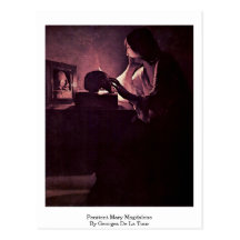 Mary Magdalene contrite par Georges de La Tour Carte Postale