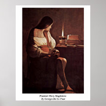 Mary Magdalene contrite par Georges de La Tour Posters