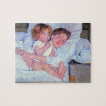 Mary Stevenson Cassatt - petit déjeuner dans le li Puzzles Avec Photo