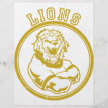 Mascotte de lions prospectus avec motif