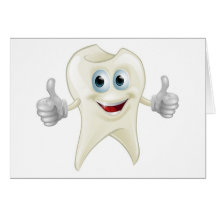 Mascotte de sourire de dent carte de vœux