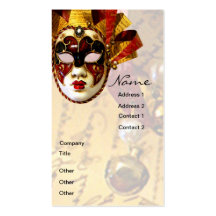 Masque, acteur et théâtre de mardi gras modèle de carte de visite