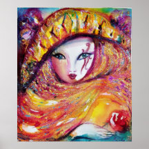 MASQUE DANS boule de mascarade JAUNE/vénitienne, p Affiches