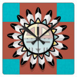 Masque de Hopi d'art abstrait de Natif américain Horloges