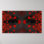 Masque de l'amour - fractale de coeur affiche