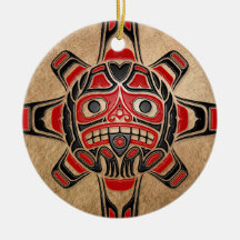 Masque de Sun de Haida Décoration Pour Sapin De Noël