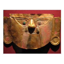 Masque d'or d'Inca, Lima, Pérou Cartes Postales
