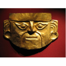 Masque d'or d'Inca, Lima, Pérou Photo En Relief