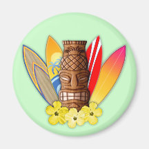 Masque et planches de surf de Tiki Aimant Pour Réfrigérateur