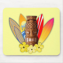 Masque et planches de surf de Tiki Tapis De Souris