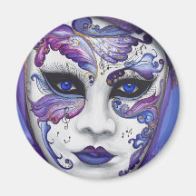 Masque pourpre de carnaval par PSOVART Aimants